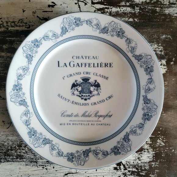 Vtg Porcelaine de Limoges Cote Table French Vineyard Plate Château La Gaffelière - Picture 2 of 6